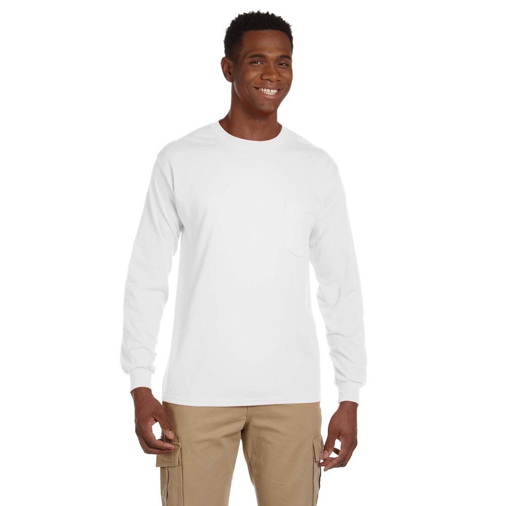 Gildan G241 Adult Ultra Cotton® Long-Sleeve Pocket T-Shirt